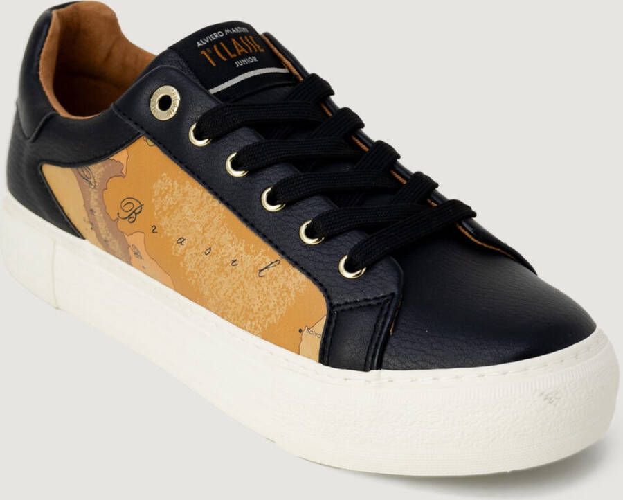 Alviero Martini 1a Classe Damesneakers van imitatieleer met vetersluiting Zwart Heren