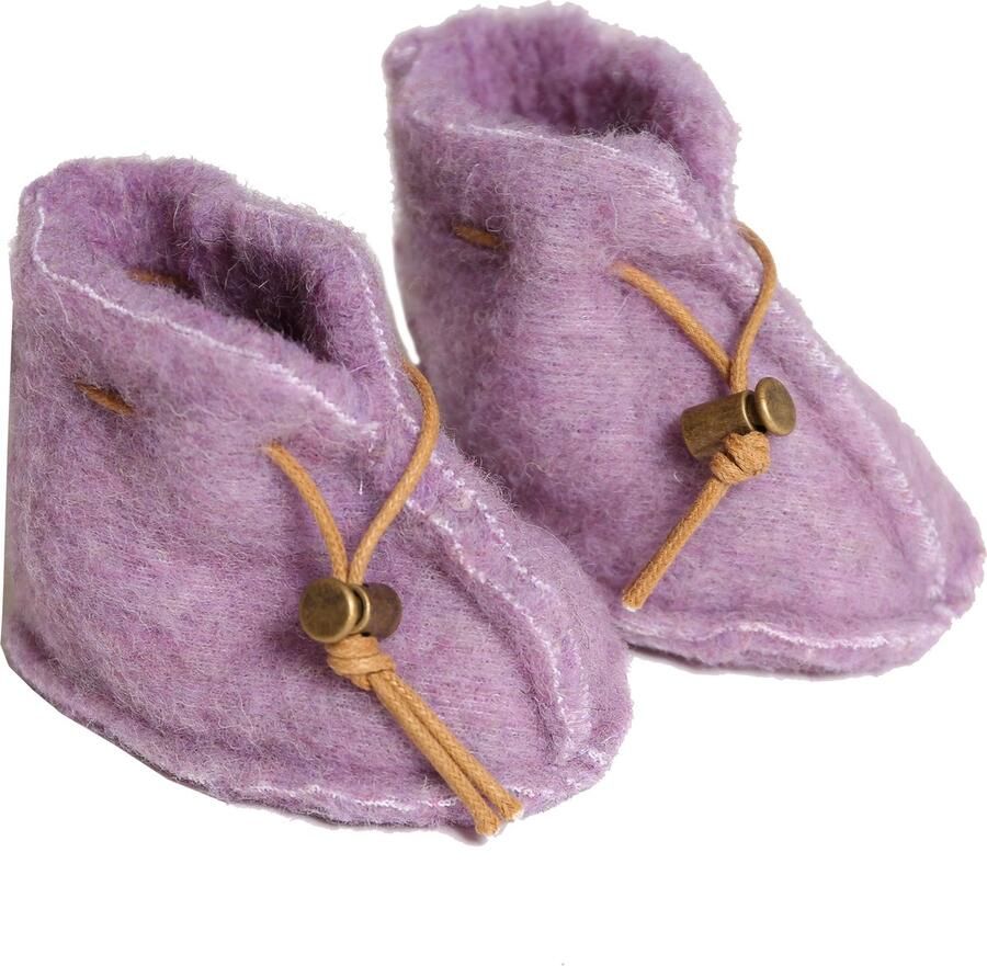 Alwero babyslof Emo Lila baby slofjes 100% wol