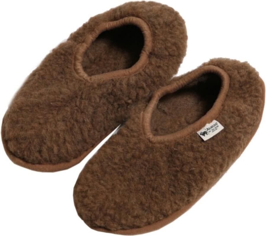 Alwero sloffen Ballerina Eco Bark 100% wol Wollen