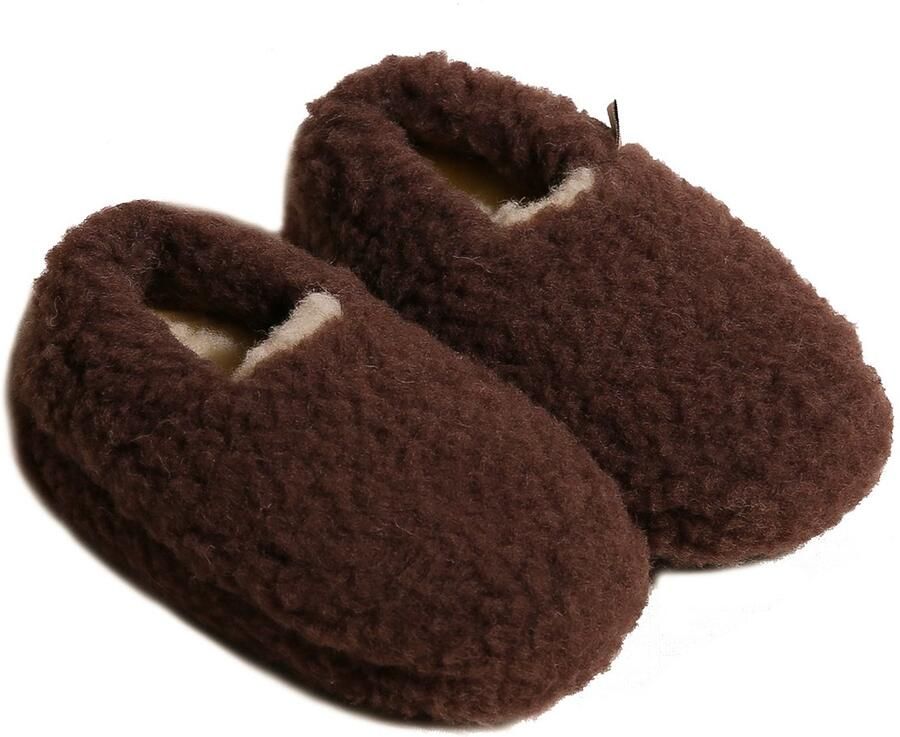 Alwero sloffen Siberian eco zool Choco martini 100% wol Wollen