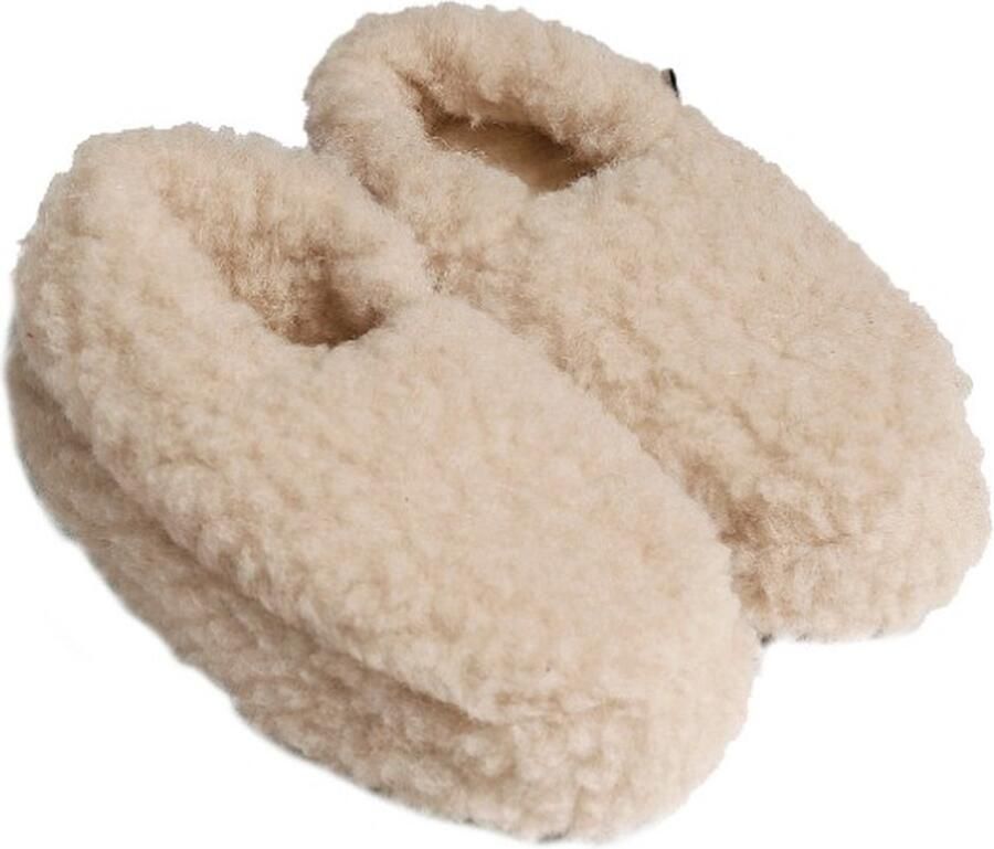 Alwero sloffen Siberian Eco zool junior Beige 100% wol Wollen