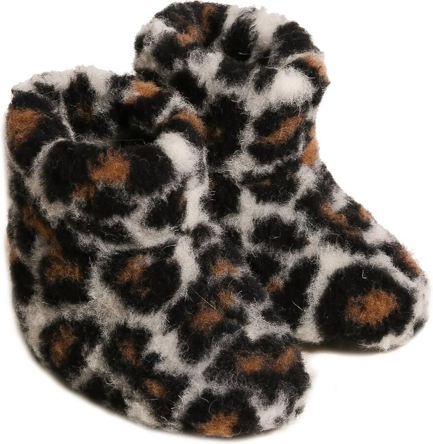 Alwero sloffen Standard Junior Leopard 100% wol Wollen