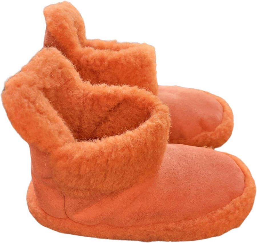 Alwero Pantoffel ""Aggy Velours"" Oranje 100% wol