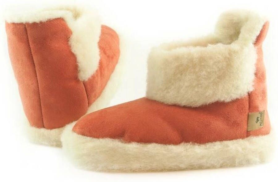 Alwero Pantoffel ""Aggy Velours"" Oranje 100% wol