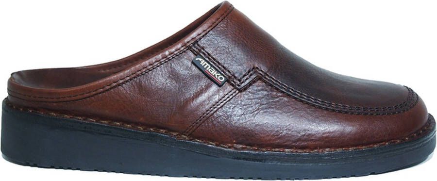 Amako 580 COGNAC Cognacbruine leren heren slipper