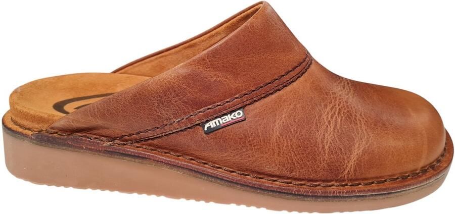 Amako 520 Natuur Bruine Leren Heren Muilen Cogna