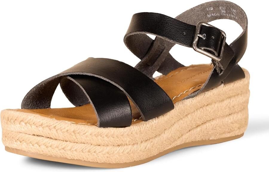Amazon Essentials Dames Espadrille Sandalen met Sleehak Zwart