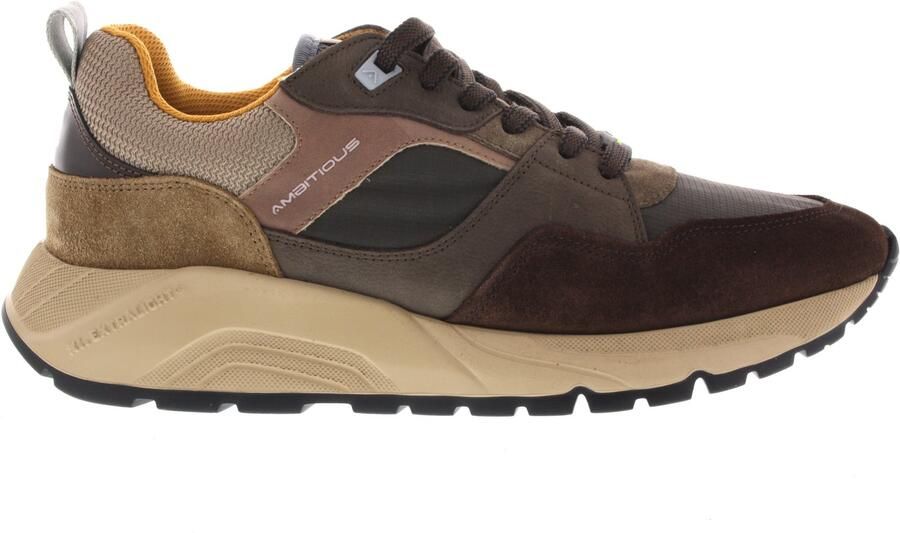 AMBITIOUS Heren Sneakers Strider Brown Combi 13395 Bruin