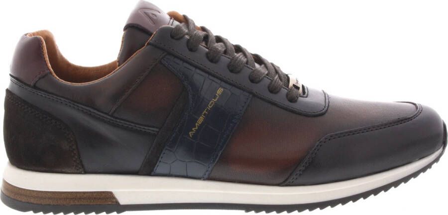 Ambitious Casual Leren Sneaker met Unieke Silhouet Brown Heren