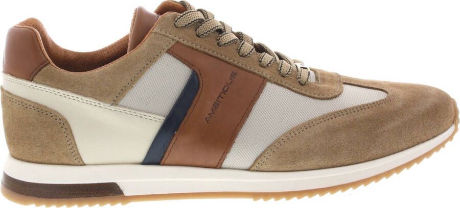 Ambitious Camel Beige Cognac Suède Hardloopschoen Beige Heren