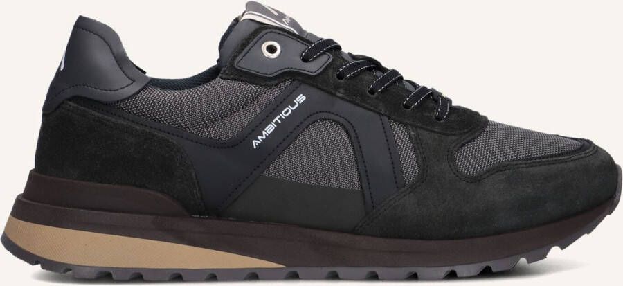 AMBITIOUS Teddy Sneakers Heren Leren Sneaker Zwart