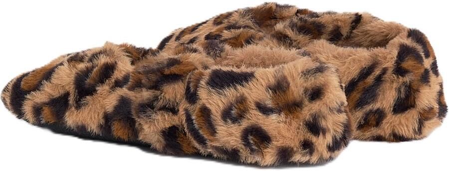 America Today imitatiebont pantoffels met panterprint camel - Foto 4