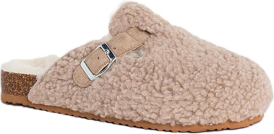 America Today Vicky Jr pantoffels beige Meisjes Imitatiebont Effen