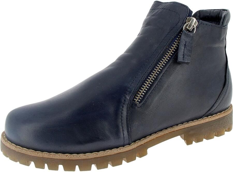 Andrea Conti Dames 0344818 Enkellaarzen Glad Leer Blokhak d.Blue