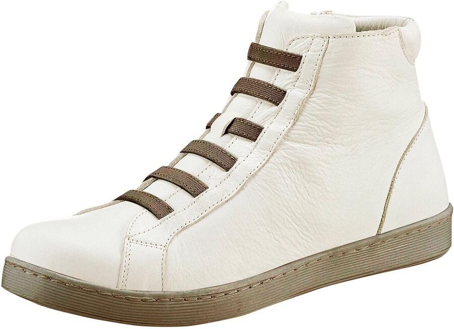 Andrea Conti Dames Hightop Sneakers Uitneembaar Voetbed Creme Wit