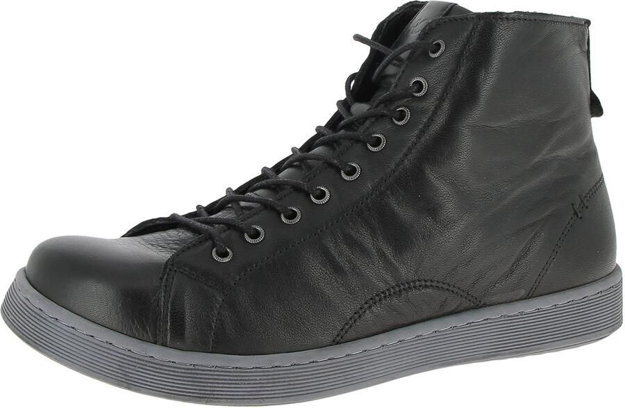 Andrea Conti Dames Leren High -Top Sneaker 03449000-038 Black Grey