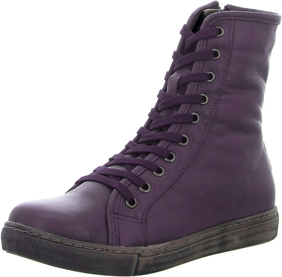Andrea Conti Dames Leren Veter Enkellaars Uitneembaar Voetbed 0342856672 Pflaume Schiefer