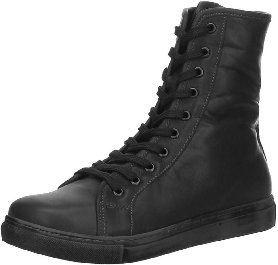 Andrea Conti Dames Leren Veter Enkellaars Uitneembaar Voetbed 0342856672 Zwart