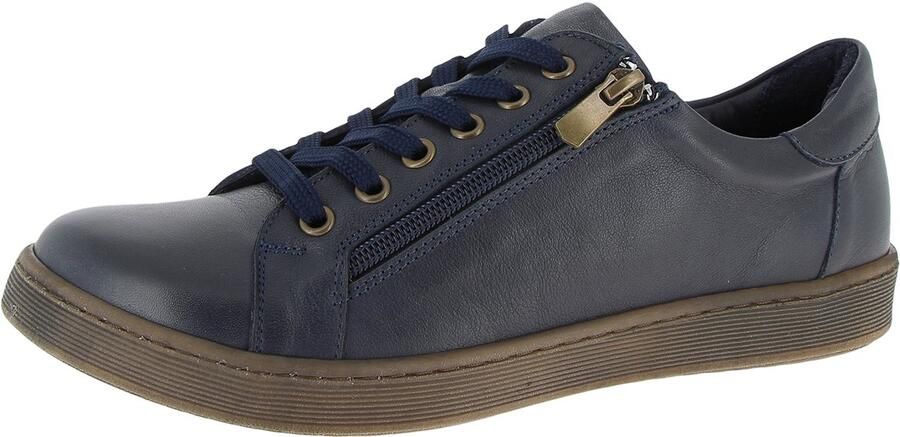 Andrea Conti leren damessneaker 621670017 lage damesschoen donkerblauw