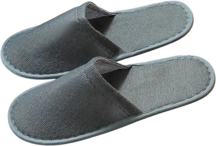 Andriez 10 Paar Hotel Slippers Pantoffels Sauna Wegwerp Gasten Sloffen Grijs