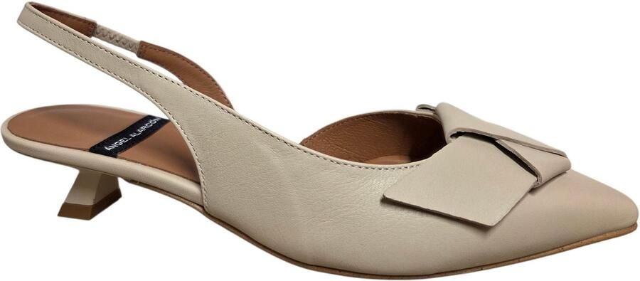Angel Alarcon Aline Next Latte Slingback Gebroken Wit Leer Dames Gebroken Wit