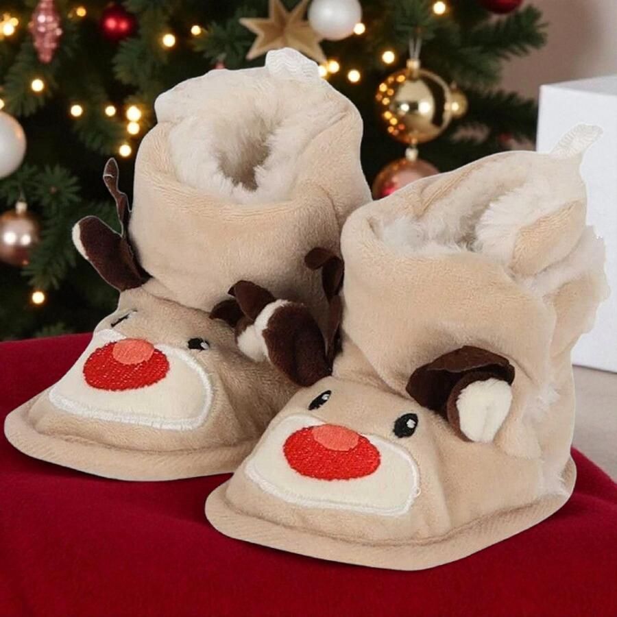 Angro Babyslofjes Rendier Feestelijk Kerstcadeau met Plexiglas Kerstbal “My First Christmas”