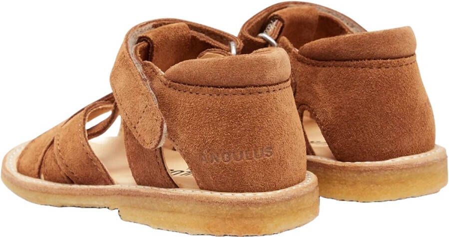Angulus Kruissandaal met open teen en klittenbandsluiting Sandaaltjes Suede 100% Chroomvrij leer