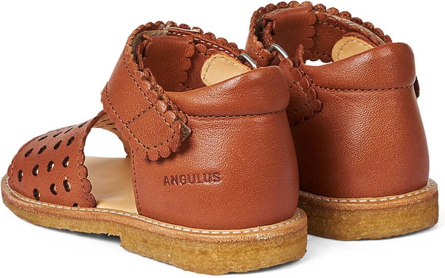 Angulus Open teen sandaal met mini-hartjes en klittenband Cogna % Chroomvrij Leer