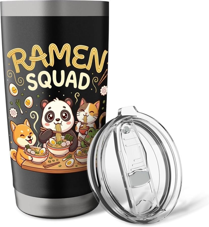 Anime-beker met panda en shiba inu