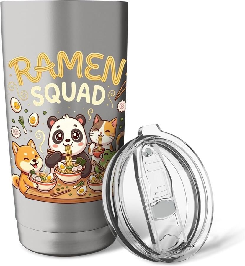 Anime-beker met panda en shiba inu
