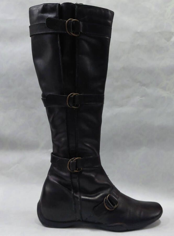 Anita lange laarzen met gespen zwart