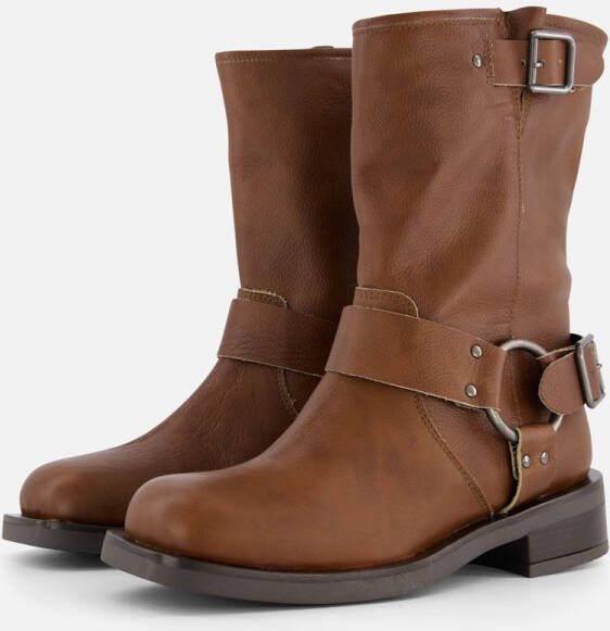 Ann Rocks Biker boots cognac Leer
