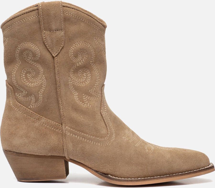 Ann Rocks Cowboylaarzen Beige Leer