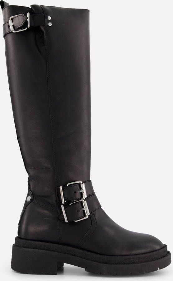 Ann Rocks hoge Biker boots zwart Leer