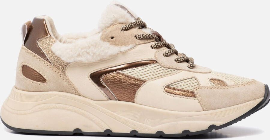 Ann Rocks Sneakers Beige Leer 102504 Dames Leer