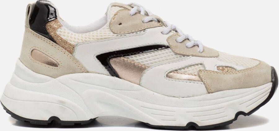 Ann Rocks Sneakers Beige Leer 102505 Dames Leer