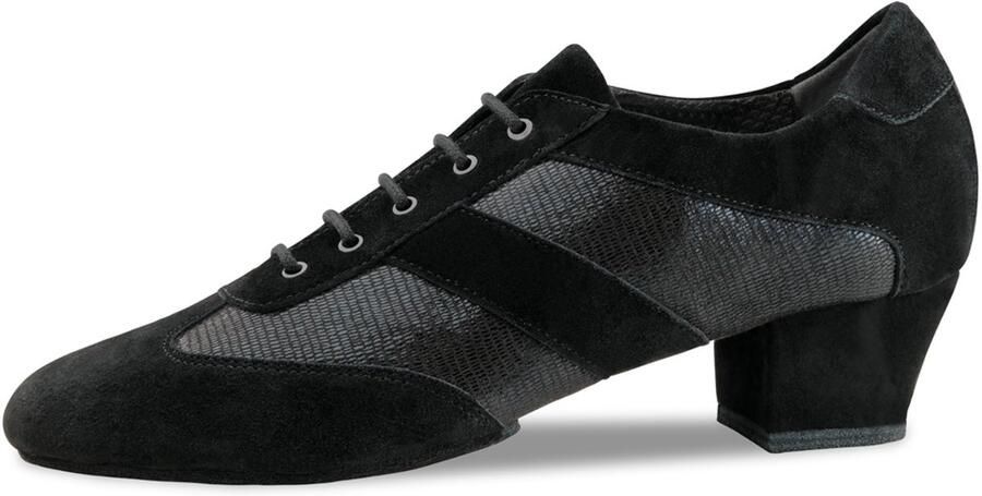 Anna Kern Sandrine 002 35 Dansschoenen Dames Zwart Suede en Glans Leer Splitzool van Suede Vetermodel Trainingsschoenen Latin Salsa Ballroom Bachata ANNA KERN Zwart