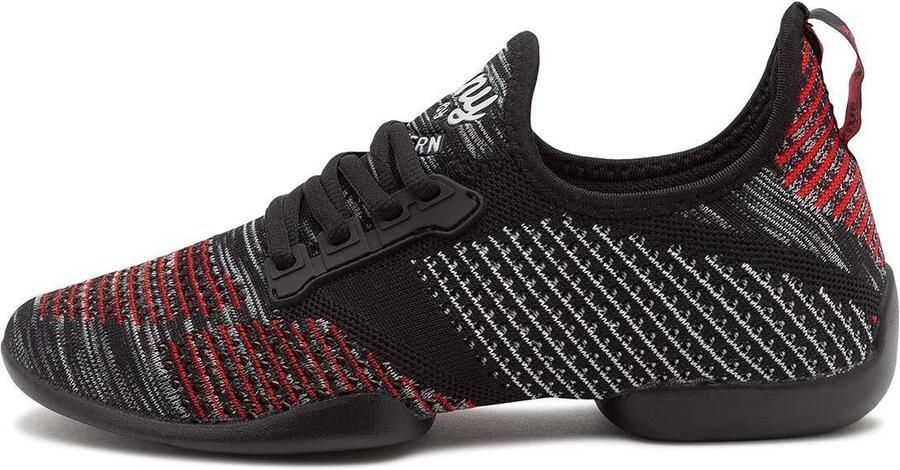 Anna Kern Suny Lage Danssneakers Dames 115 Pureflex Splitzool Salsa Latin Stijldansen Zwart Rood - Foto 10
