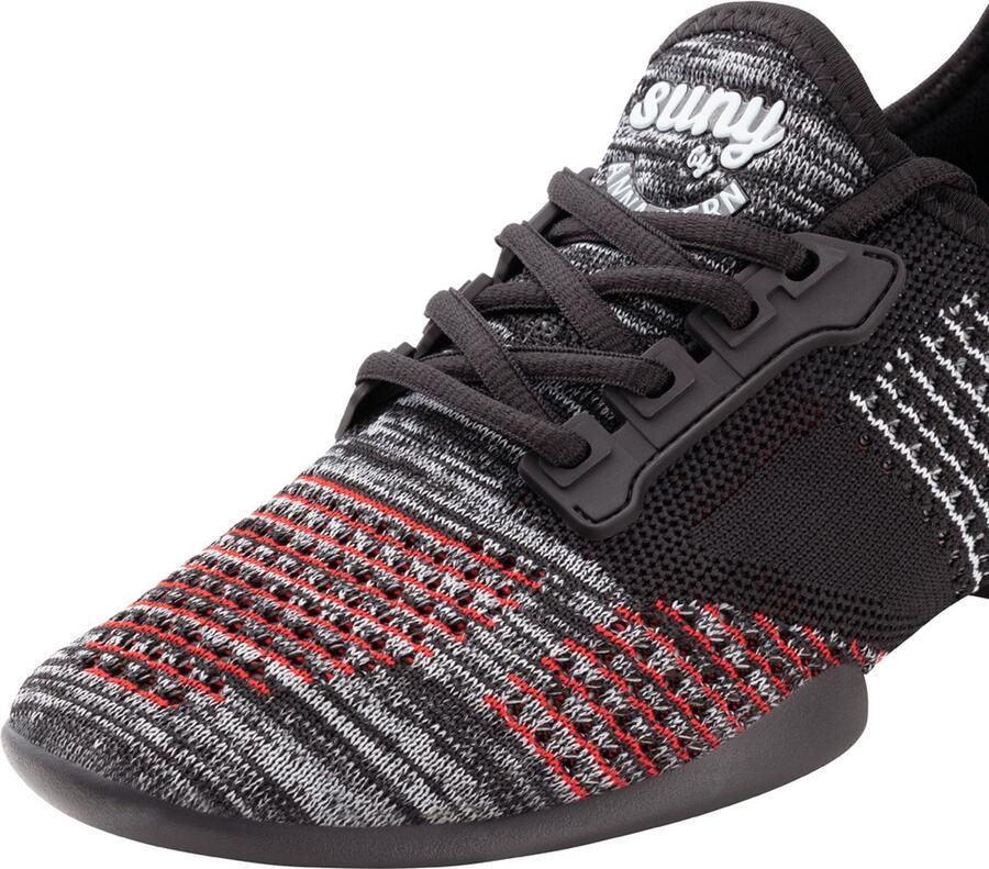 Anna Kern Suny Lage Danssneakers Dames 115 Pureflex Splitzool Salsa Latin Stijldansen Zwart Rood - Foto 4