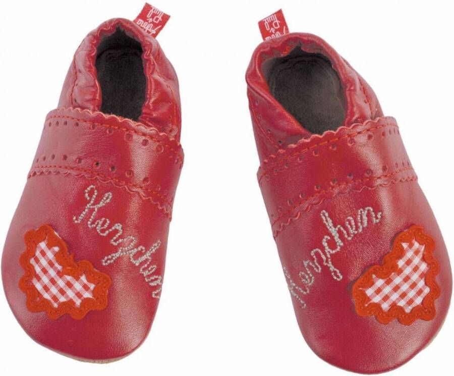 Anna und Paul babyslofjes Herzchen rot - Foto 1