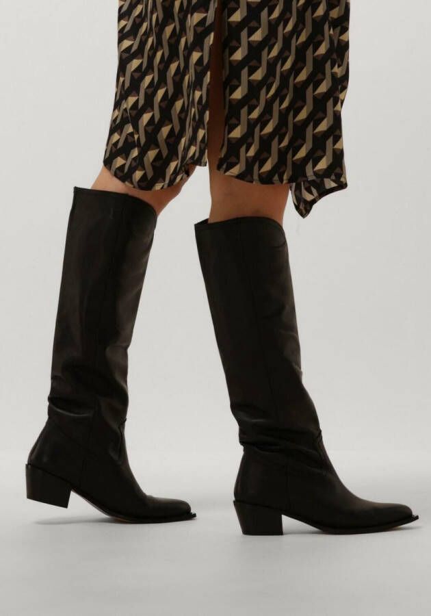 Another Label Gioia Cowboy Boot Laarzen Leer Dames Zwart