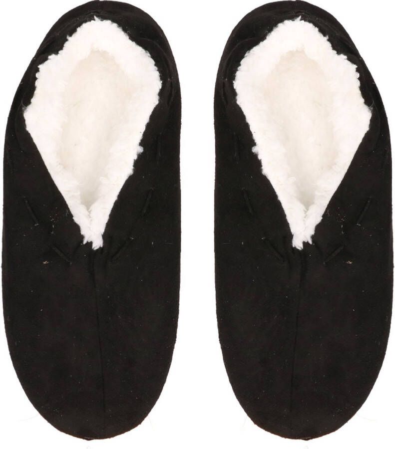 Antonio World Fashion Antonio Pantoffels sloffen voor dames zwart Spaanse sloffen teddy voering