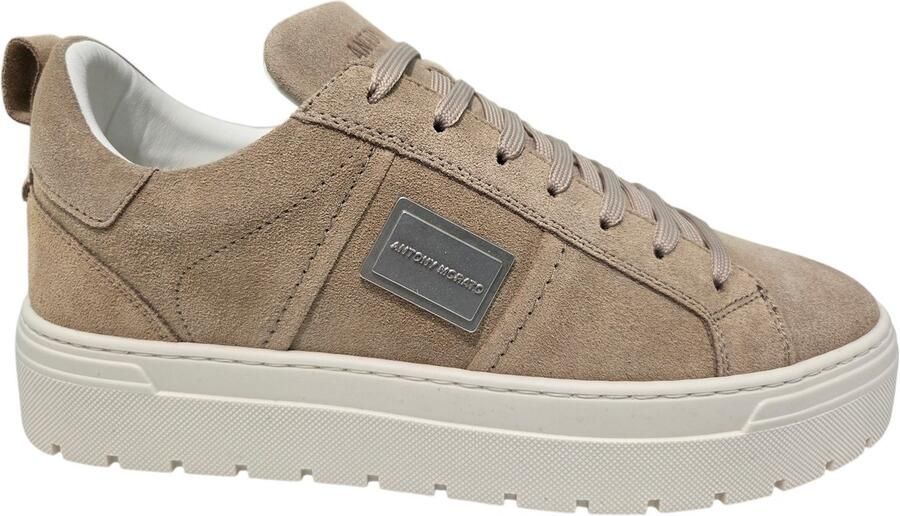 Antony Morato Heren Lage sneakers Moose Mmfw01880 Beige Suède - Foto 5