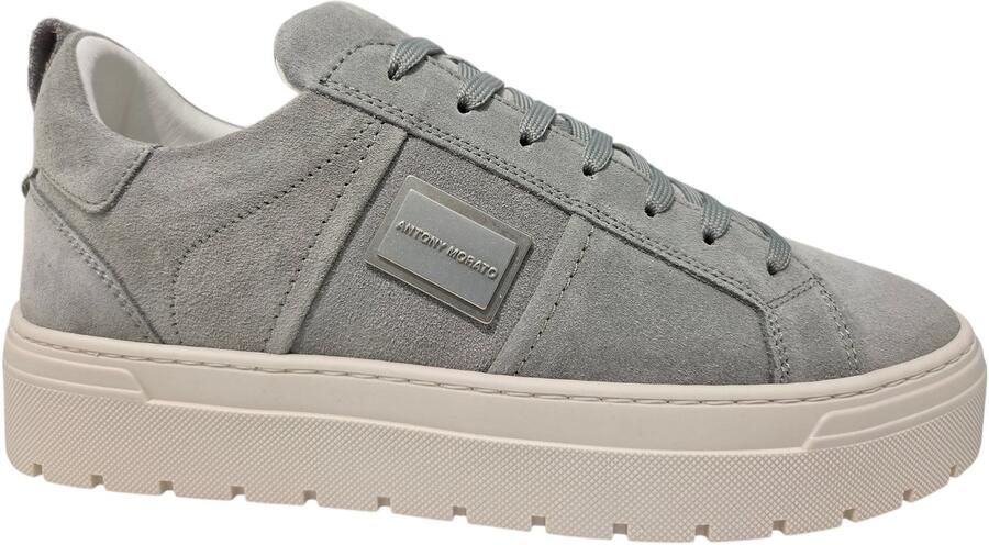 Antony Morato MMFW01880 LE300005 4087 Sneakers Blauw Suede Heren Blauw Grijs