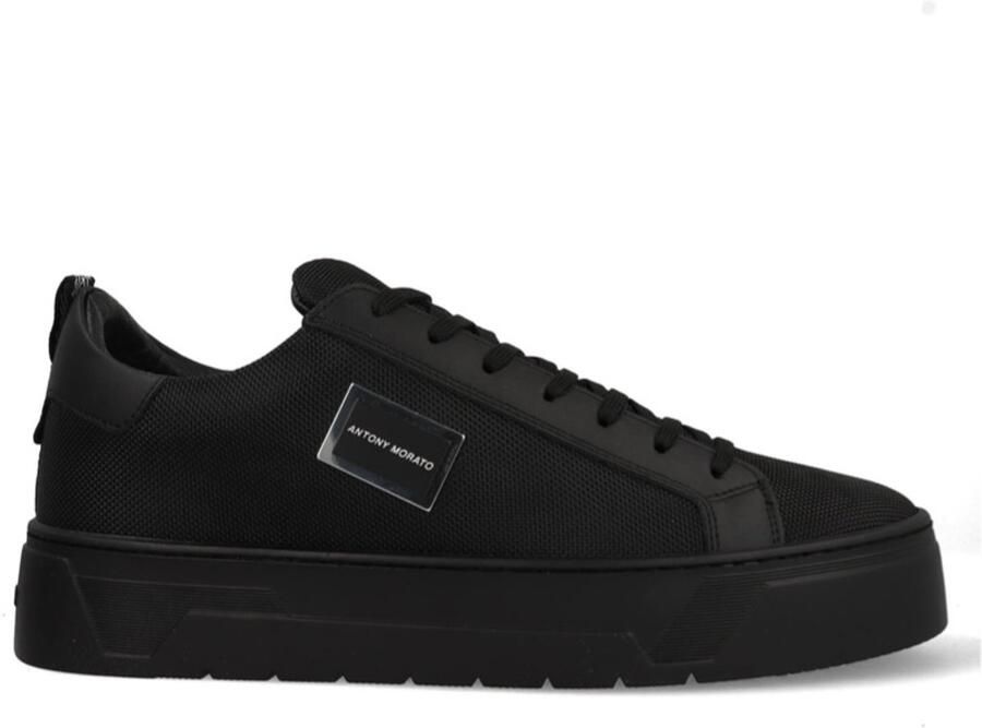 Antony Morato Metal Bold Sneakers Zwart Leer Heren Zwart - Foto 2