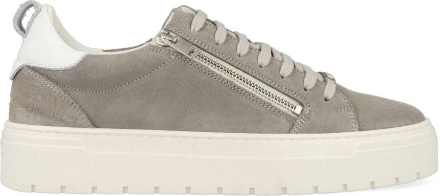 Antony Morato Sneaker Zipper In Suede And Tumbled Leather Grijs
