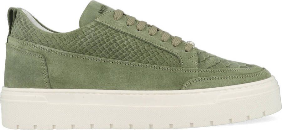 Antony Morato Groene Suède Lage Sneakers Mmfw01664 Green Heren - Foto 2