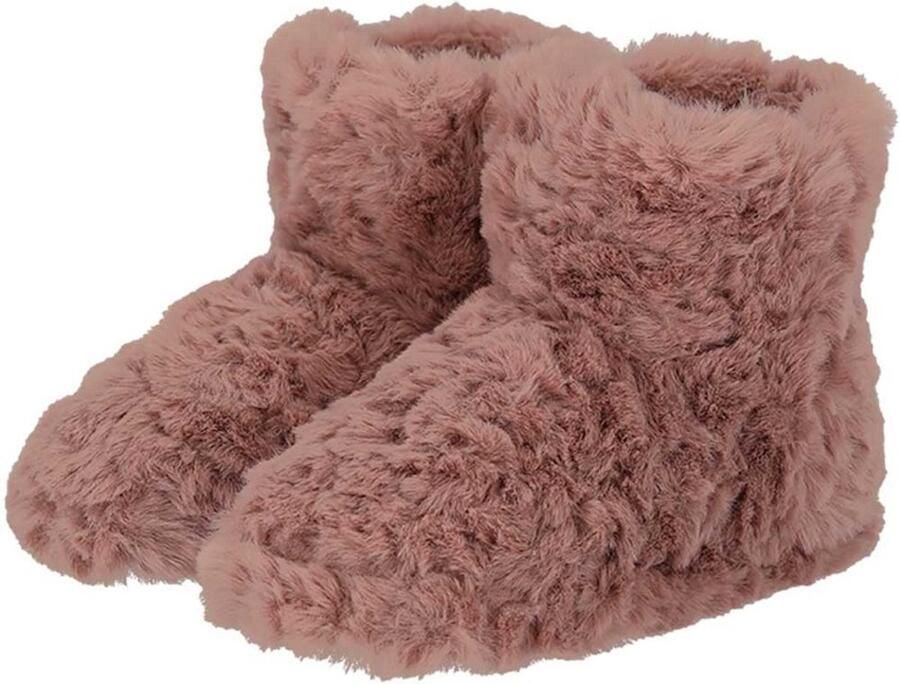 Apollo dames sloffen hoog model roze gevoerd