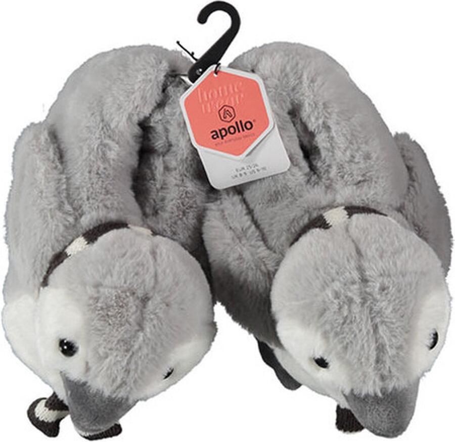 Apollo Dieren pantoffels Pinguin kinderen grijs kindersloffen - Foto 2