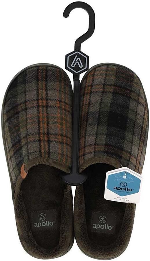 Apollo home slipper heren groene ruit argyle